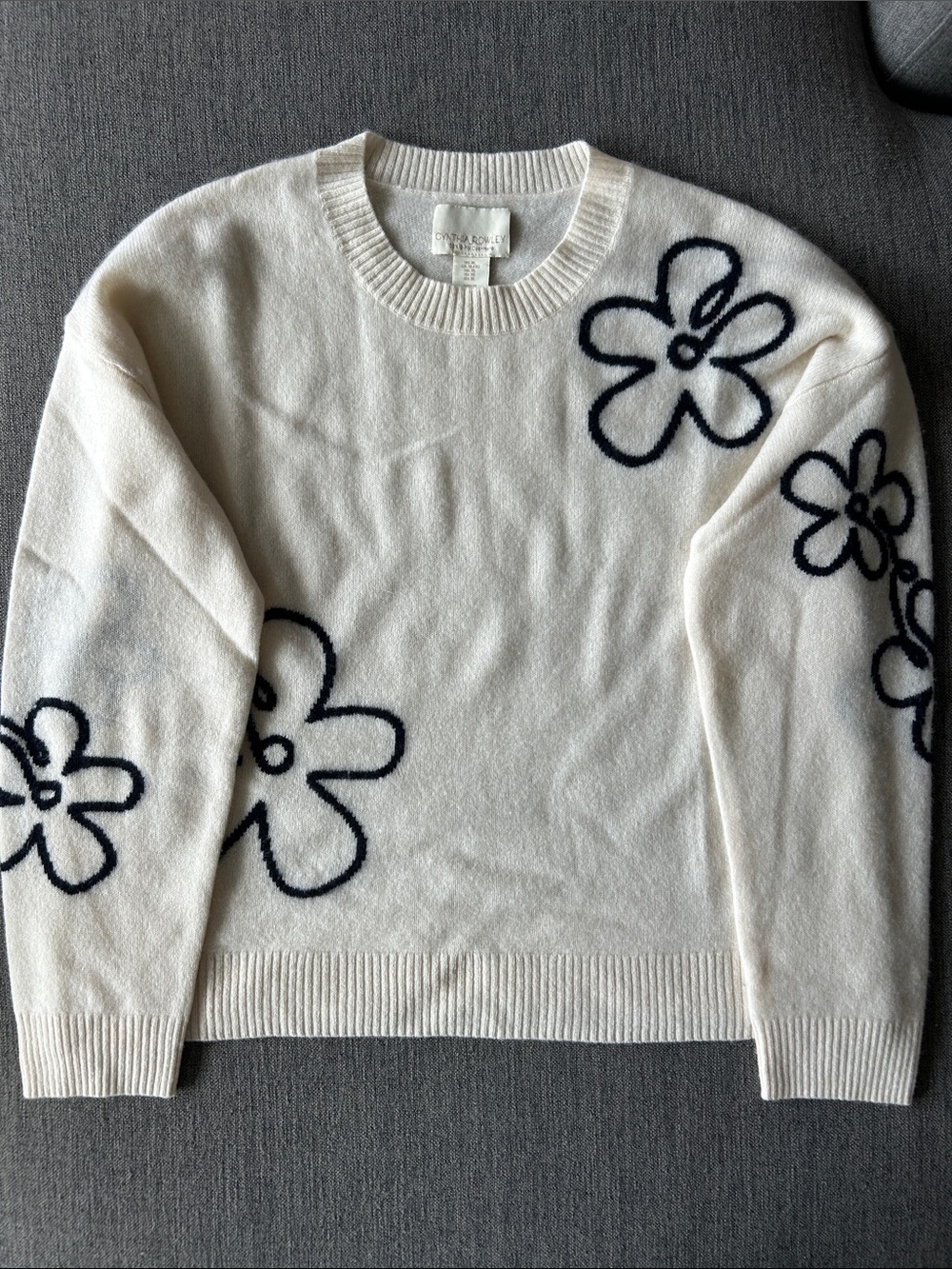 Floral Pattern Cashmere Sweater